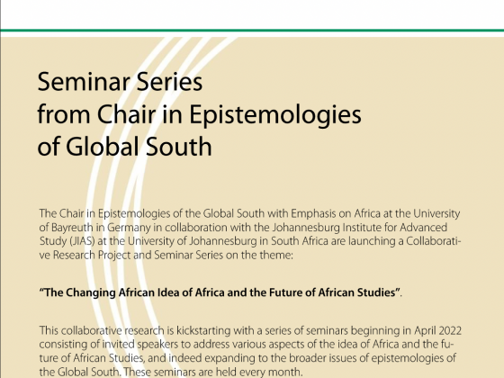 Seminar Series from Chair in Epistemologies of the Global South Flyer